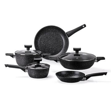 Batteria 8 pz Moneta Magnolia Stone Black - per Tutti i Fuochi