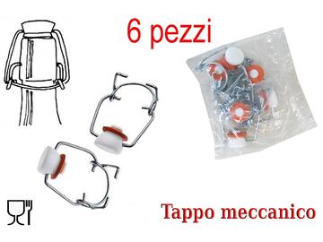 6 tappi meccanici con guarnizione