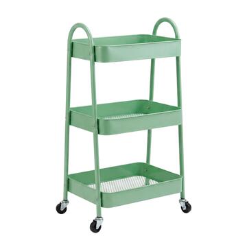 Carrello da Cucina Perion 42,5x29,5 h75 cm con 3 Ripiani Portaoggetti - Colori Assortiti Verde/Grigio/Nero/Bianco