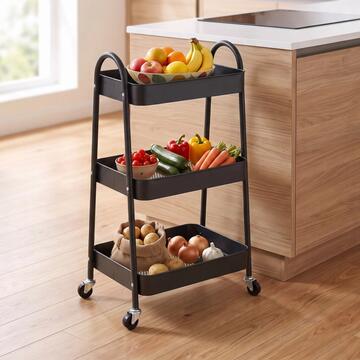 Carrello da Cucina Perion 42,5x29,5 h75 cm con 3 Ripiani... - Marino Fa Mercato