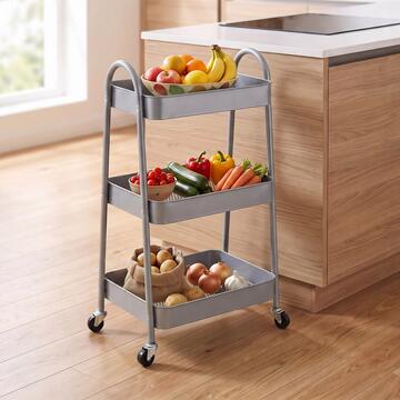 Carrello da Cucina Perion 42,5x29,5 h75 cm con 3 Ripiani... - Marino Fa Mercato