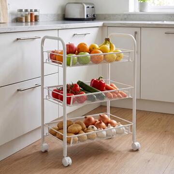 Carrello da Cucina Perion 45x27 h64 cm con 3 Ripiani... - Marino Fa Mercato