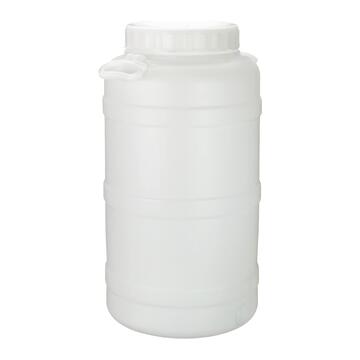 Nuova Plastica Adriatica - Fusto Bocca Larga 50 lt in Plastica Bianca con Tappo, 2 Manici e Predisposizione Rubinetto
