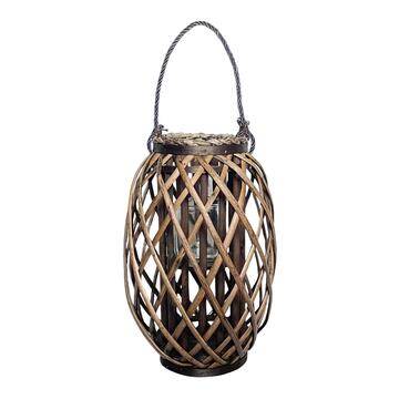 Lanterna in Vimini Marrone 27x27 h40 cm - con Manico...
