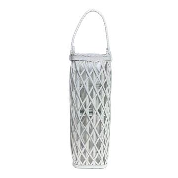 Lanterna in Vimini Bianca 16x16 h50 cm - con Manico...