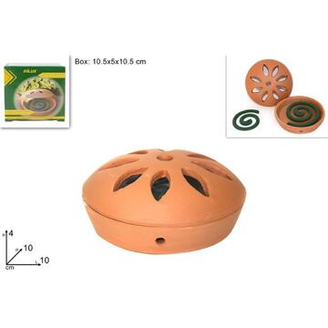 Coccio Porta Zampirone in Terracotta 10cm + 2 Spirali incluse