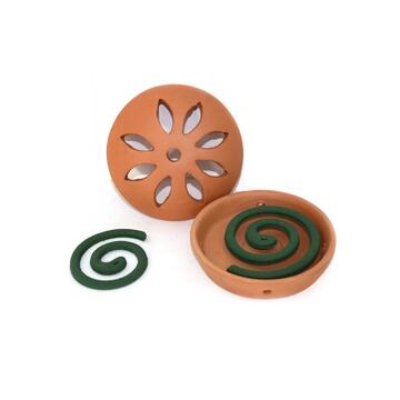Coccio Porta Zampirone in Terracotta 10cm + 2 Spirali incluse
