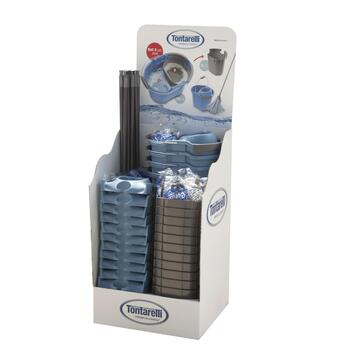 Set Lavapavimenti Completo con Mocho, Secchio e Strizzatore - Grigio e Azzurro