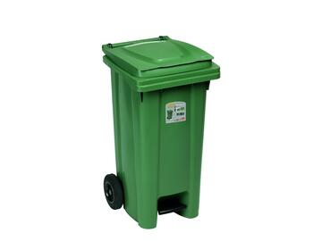 Bidone 120 Lt verde con pedale - Marino fa Mercato