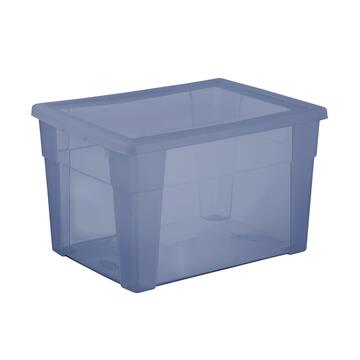 Scatola Contenitore Visual Box XL 39x29 h24 cm in Plastica Blu - Cambio Stagione, Riponimento