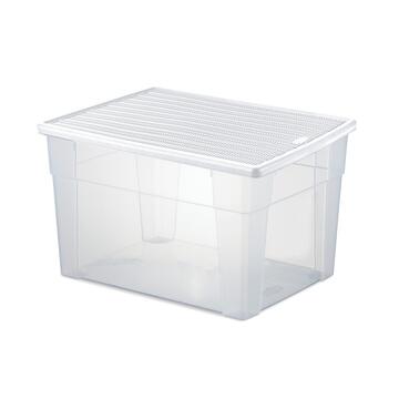 Scatola Contenitore Elegance Box XL High 39x29 h24 cm in Plastica Trasparente - Cambio Stagione, Riponimento