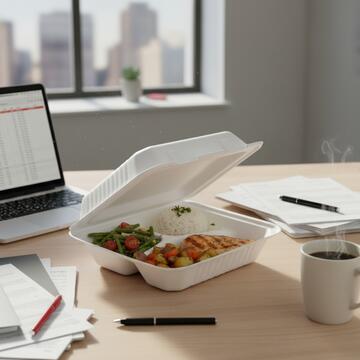 Confezione 50 pz Contenitore 3 Scomparti 650cc - Biodegradabile... - Marino Fa Mercato