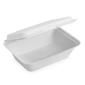 Confezione 50 pz Contenitore Vaschetta 1 Scomparto 1000cc - Biodegradabile - per Asporto - Primo, Contorno, Secondo, Insalata