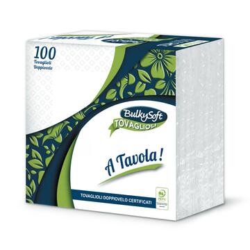 BulkySoft tovaglioli di carta bianca 2 veli 33x33