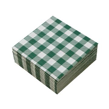 Confezione 40 Tovaglioli di Carta Monouso a Quadri 38x38 cm - Verde/Bianco Marino fa Mercato