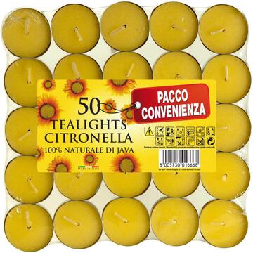 50 candele alla citronella antizanzare Tea Light Pantelleria