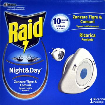 Ricarica Raid Night E Day contro le zanzare tigre e comuni