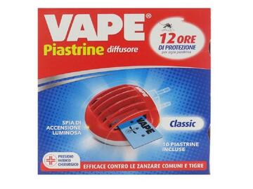 Diffusore elettrico Vape+10 piastrine, efficace contro le zanzare comuni e tigre