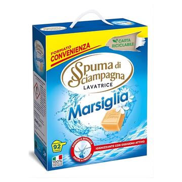Spuma di Sciampagna Detersivo in Polvere per Lavatrice 92 Lavaggi - Marsiglia - con Ossigeno Attivo