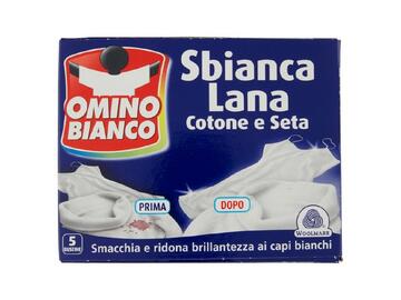 Omino Bianco sbianca lana, cotone e seta per smacchiare e ridonare brillantezza ai capi bianchi