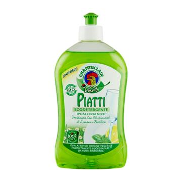 Chanteclair Vert detersivo eco per piatti con limone e basilico 500 ML Marino fa Mercato