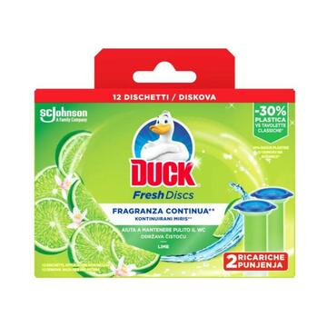 2 ricariche Duck fresh discs con fragranza lime per wc