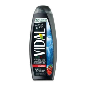 Vidal energy sport bagnodoccia energizzante con ginseng e guaranà 500 ML