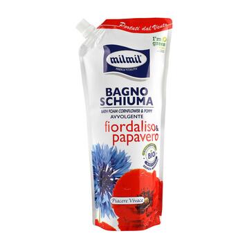 Ricarica bagnoschiuma Mil Mil avvolgente con fiordaliso e papavero 750 Ml