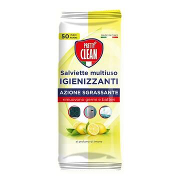 Pretty Clean 50 salviette multiuso igienizzanti sgrassanti limone