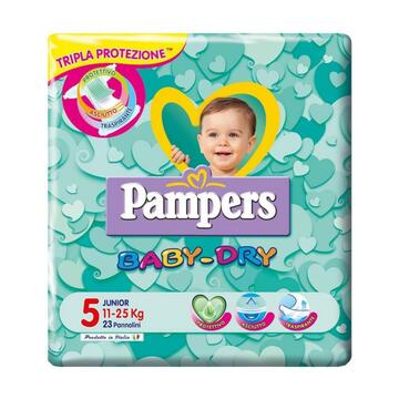 Pampers Pannolini Baby Dry taglia 5 junior 11-25 kg...