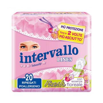 Salva slip ripiegati Lines Intervallo fresh con essenza floreale 24 pezzi Marino fa Mercato