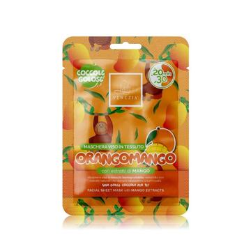 Lady Venezia - Maschera Viso Orangomango - in Tessuto Antiage Timelessence Marino Fa Mercato