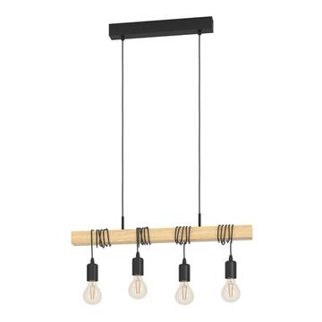 Lampada a sospensione Townshend in legno con 4 lampadine...