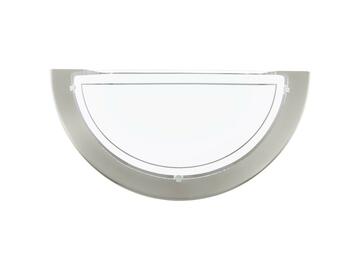 Lampada Planet da parete in acciaio e vetro finitura Nickel opaco/Bianco Marino fa Mercato