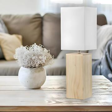 Lumetto Ketzia Rettangolare con Base in Legno