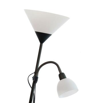 Lampada da terra Piantana doppia in metallo nero 40x175