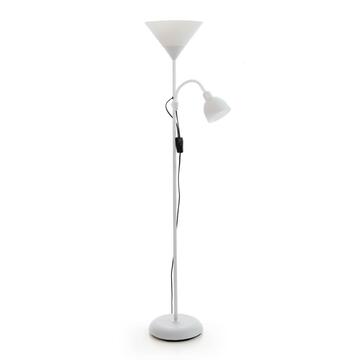 Lampada da terra Piantana doppia in metallo bianco 40x175