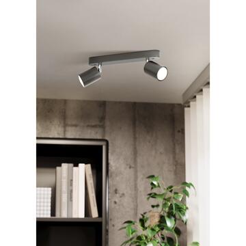 Eglo Plafoniera Reciso E-Spot con 2 Faretti Neri da Soffitto GU10 74007