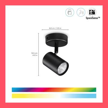 WiZ Faretto Nero 1 Luce Smart, Wifi, Controllo Vocale,... - Marino fa Mercato