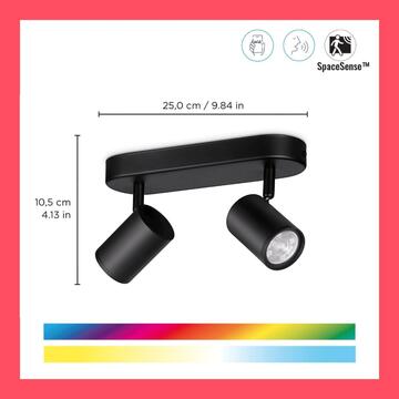 WiZ Faretto Nero 2 Luci Smart, Wifi, Controllo Vocale,... - Marino fa Mercato