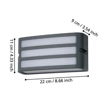 Luce LED applique Camarda nero da parete esterno 40W - Eglo