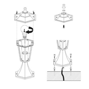 Lampioncino luce basso Duanera E27 28W nero - Marino fa Mercato