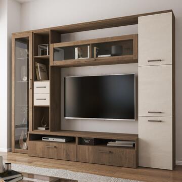 Parete da Soggiorno Hercules Noce/ Girgio Spatolato 270x213x37