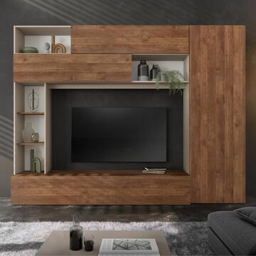 Parete Soggiorno Attrezzata Pratiko 272x40 h 210 cm,...