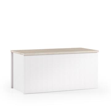 Baule Moderno Bianco/Rovere 90x45x45cm - Marino fa Mercato