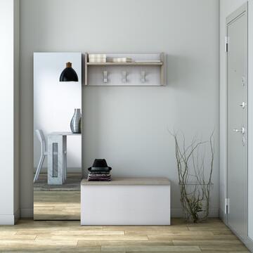 Baule Moderno Bianco/Rovere 90x45x45cm - Marino fa Mercato