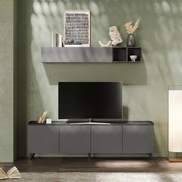 Mobile Porta TV 4 Ante Tray Ardesia/Piombo 241x72x42cm - Marino fa Mercato