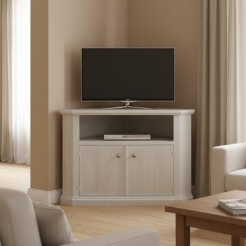 Mobile Porta TV Angolare Seta Decapè con Vano Aperto + 2 Ante - 98x62 h78 cm - Made in Italy