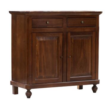 Credenza classica Napoletana 2 ante + 2 cassetti finiture in legno noce Marino fa Mercato