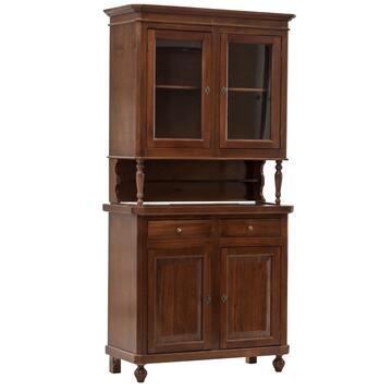 Vetrina classica Napoletana 4 ante + 2 cassetti legno noce